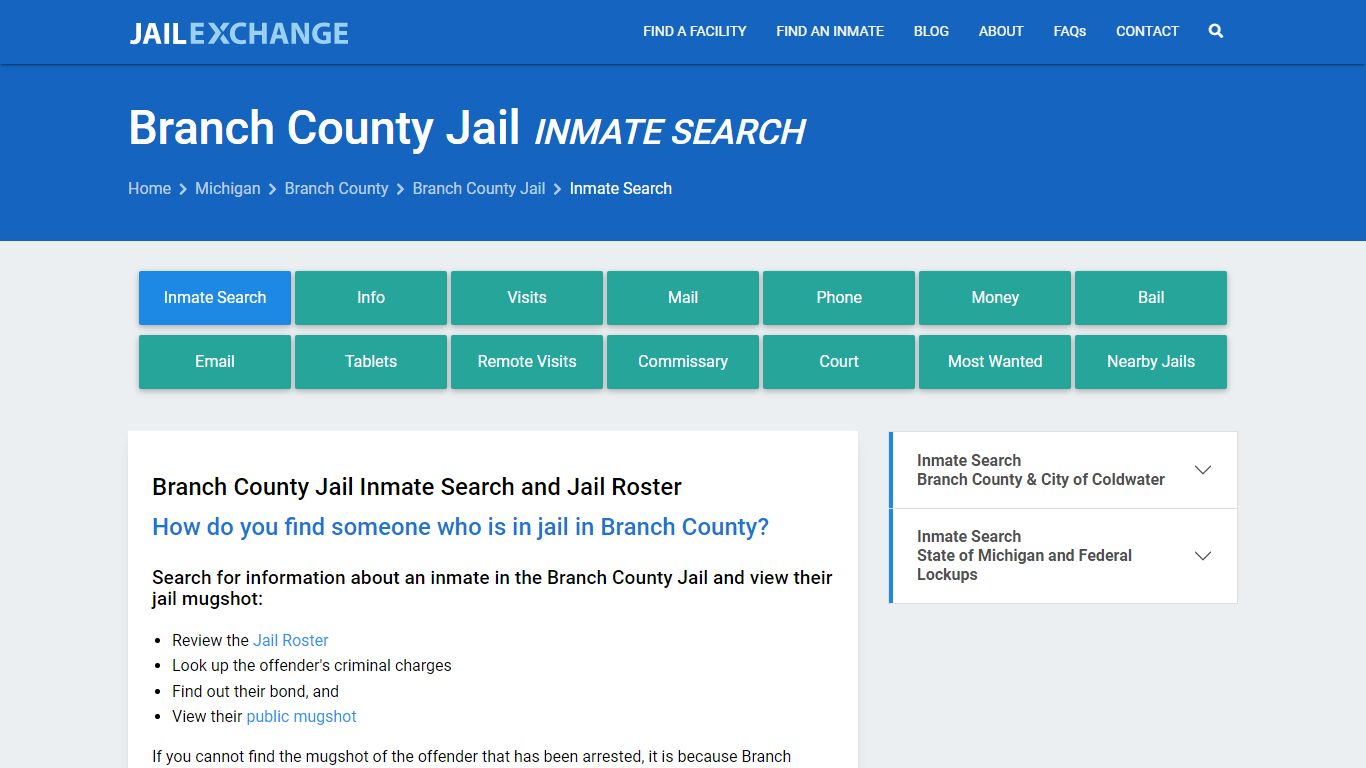 Inmate Search: Roster & Mugshots - Branch County Jail, MI - Jail Exchange