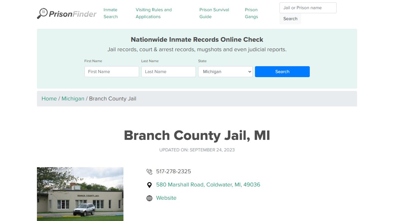 Branch County Jail, MI Inmate Search, Mugshots, Visitation, Phone no ...